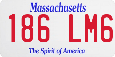 MA license plate 186LM6