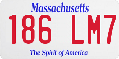 MA license plate 186LM7