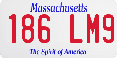 MA license plate 186LM9