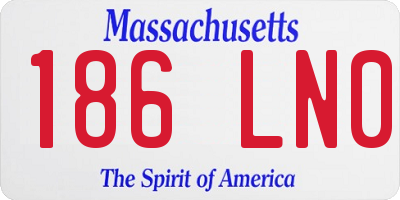 MA license plate 186LN0