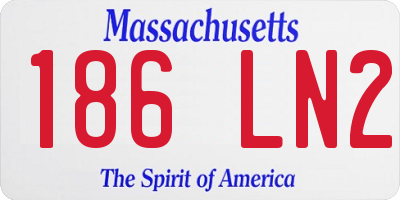 MA license plate 186LN2