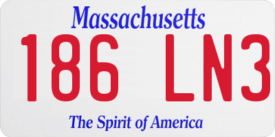 MA license plate 186LN3