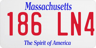 MA license plate 186LN4
