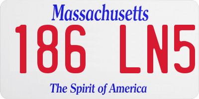 MA license plate 186LN5