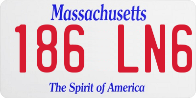 MA license plate 186LN6
