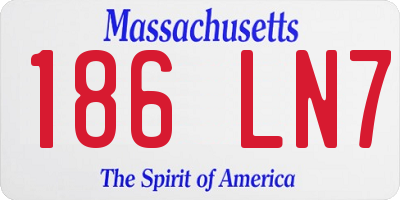 MA license plate 186LN7