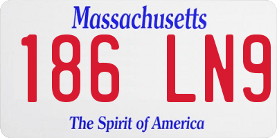 MA license plate 186LN9
