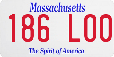MA license plate 186LO0