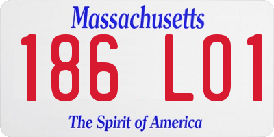 MA license plate 186LO1