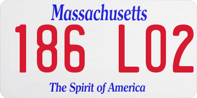 MA license plate 186LO2