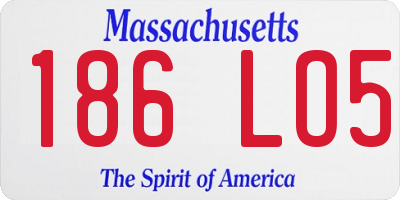 MA license plate 186LO5