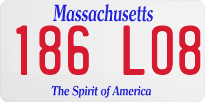 MA license plate 186LO8