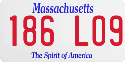 MA license plate 186LO9