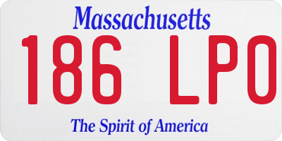 MA license plate 186LP0
