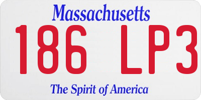 MA license plate 186LP3