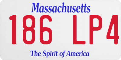 MA license plate 186LP4
