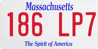 MA license plate 186LP7