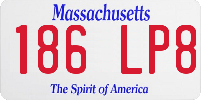 MA license plate 186LP8