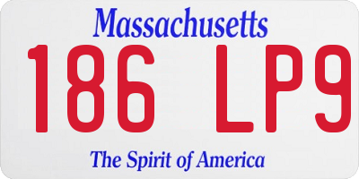 MA license plate 186LP9
