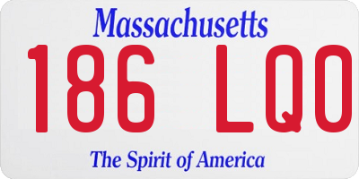MA license plate 186LQ0
