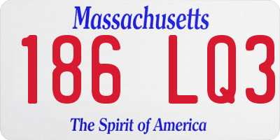 MA license plate 186LQ3