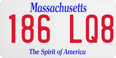MA license plate 186LQ8