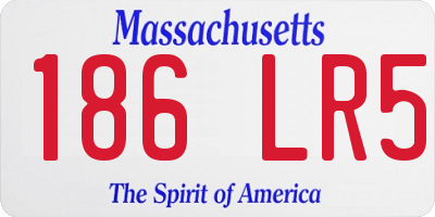 MA license plate 186LR5