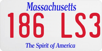 MA license plate 186LS3