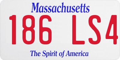 MA license plate 186LS4