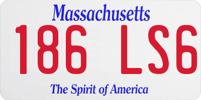 MA license plate 186LS6