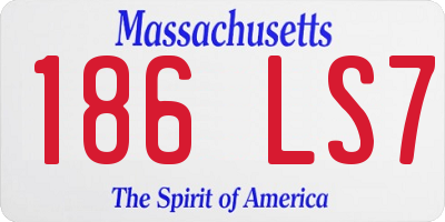 MA license plate 186LS7