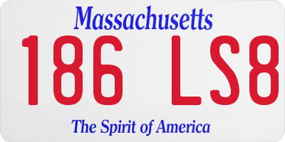 MA license plate 186LS8