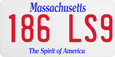 MA license plate 186LS9
