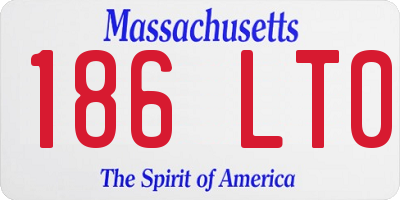 MA license plate 186LT0