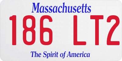 MA license plate 186LT2
