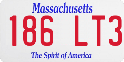 MA license plate 186LT3
