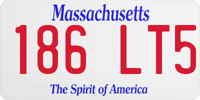 MA license plate 186LT5