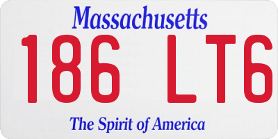 MA license plate 186LT6