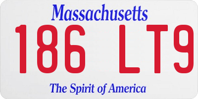MA license plate 186LT9