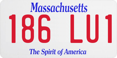 MA license plate 186LU1