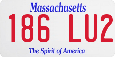 MA license plate 186LU2