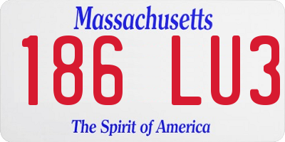 MA license plate 186LU3