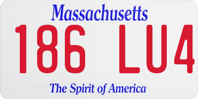 MA license plate 186LU4