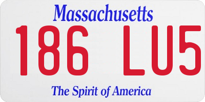 MA license plate 186LU5