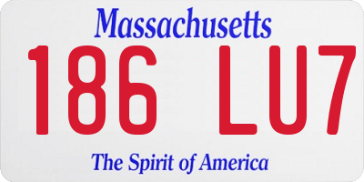 MA license plate 186LU7