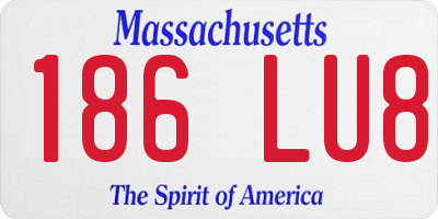 MA license plate 186LU8