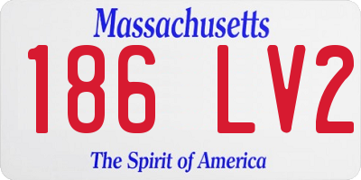 MA license plate 186LV2