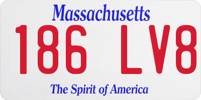 MA license plate 186LV8