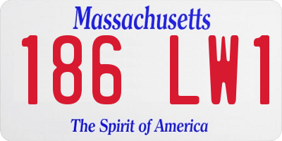 MA license plate 186LW1