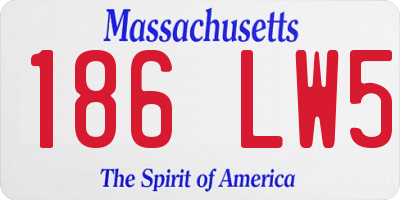 MA license plate 186LW5